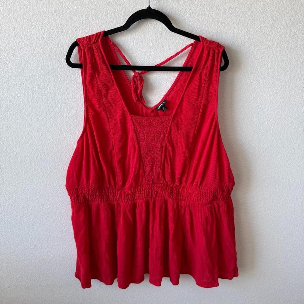 Torrid red peplum blouse